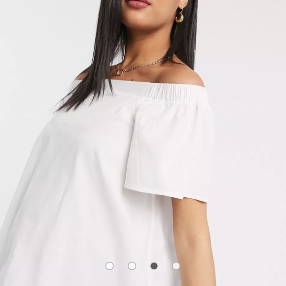 ASOS DESIGN Maternity cotton off shoulder top in ivory - Picture 2 of 4